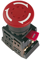 Кнопка грибковая GENERICA AE-22 с фиксацией, 1NO+1NC, красная, IP40