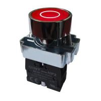 Кнопка управления CHINT NP2-BA4322, красная, с маркировкой, 1NC, Ø 22 мм, IP40