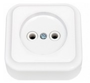 Розетка 1-местная Bylectrica ПРАЛЕСКА РА16-255, 16 А, 250 В, без заземления, накладная, белый, IP20