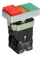 Двойная кнопка IEK LAY5-BW8465, «Пуск-Стоп», с подсветкой 230 В, 1NO+1NC, Ø 22 мм, IP40
