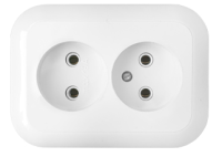 Розетка 2-местная Bylectrica ГАРМОНИЯ РС16-237, 16 А, 250 В, без заземления, белый