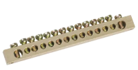 Шина PEN "земля-ноль" 6х9мм 14/2 100А 14хМ4 крепеж по краям IEK