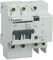 Автоматический выключатель диф.тока АД12 2Р С50 300мА тип АС GENERICA