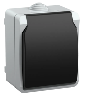 Розетка 1-местная IEK FORS РСб20-3-ФСр, 16 А, 250 В, с заземлением, шторки, накладная, IP54