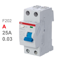 Дифференциальный выключатель (УЗО) ABB F202-A, 2P, 25 A, 30 мА, тип А