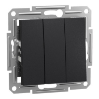 Выключатель 3-клавишный Schneider Electric Asfora, 10 A, самозажимной, антрацит