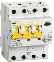 Автоматический выключатель дифференциального тока IEK АВДТ34, 3L+N, C16, 300мА, тип А