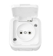 Розетка 1-местная Bylectrica ПРАЛЕСКА АКВА РА16-296, 16 А, 250 В, без заземления, накладная, белый, IP54