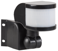 Датчик движения IEK ДД-018В, 1.1 кВт, 230 В АС, угол обзора 270°, дальность 12 м, черный, IP44