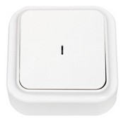 Выключатель 1-клавишный Bylectrica А1 10-214, индикация, накладной, белый, IP20