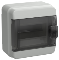 Корпус щита пластиковый IEK TEKFOR КМПн-6, пломбируемый, навесной, черная прозрачная дверь, серый, IP65