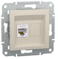 Розетка компьютерная Schneider Electric Asfora, RJ45, Cat. 5e, кремовый