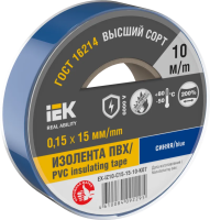Изолента IEK MIXTAPE7, 0.15х15 мм, 6 кВ, синий, 10 м