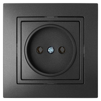 Розетка 1-местная Bylectrica УЮТ РС16-344, 16 А, 250 В, без заземлениия, графит