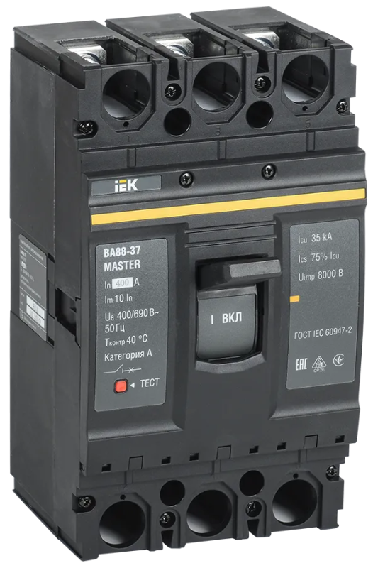 Автоматический выключатель IEK MASTER ВА88-37, 3P, 400 А, 35 кА, 690 В