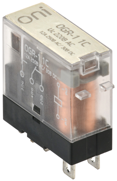 Реле промежуточное промышленное OGR-1-1C 1SPDT 12А Uупр=230VAC ONI