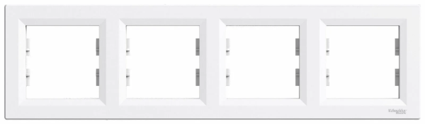 Рамка 4-местная Schneider ASFORA, горизонтальная, белый