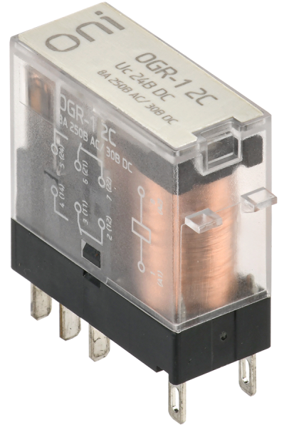 Реле промежуточное промышленное OGR-1 2C 2SPDT 8А Uупр=24VDC ONI