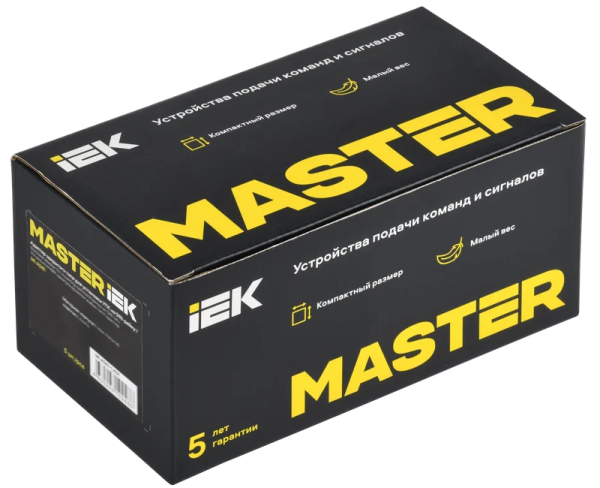 Кнопка управления MASTER BT60-11 1NO+1NC 600V AC/DC зеленая d22мм IP65 IEK