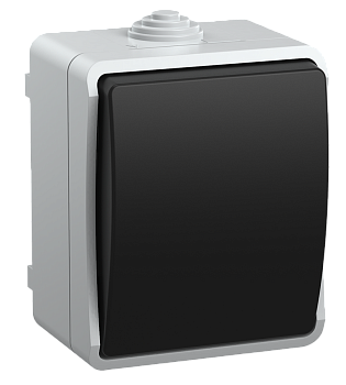 Выключатель 1-клавишный IEK FORS ВС20-1-0-ФСр, накладной, серый, IP54