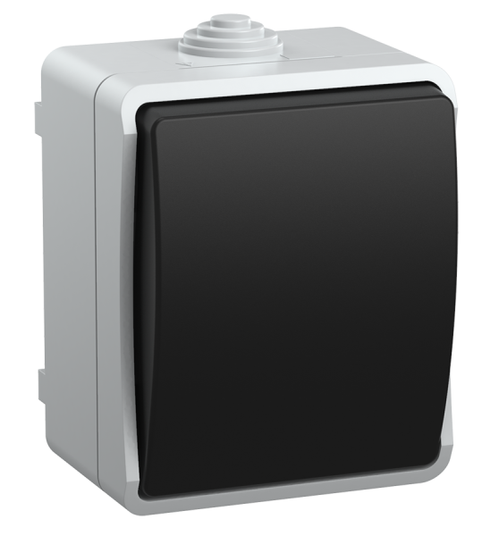 Выключатель 1-клавишный IEK FORS ВС20-1-0-ФСр, накладной, серый, IP54