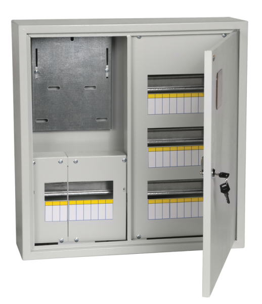 Щит учета под трехфазный счетчик TITAN ЩУРн-3/36зо (560х550х165мм) навесной металлический УХЛ3 IP31 IEK