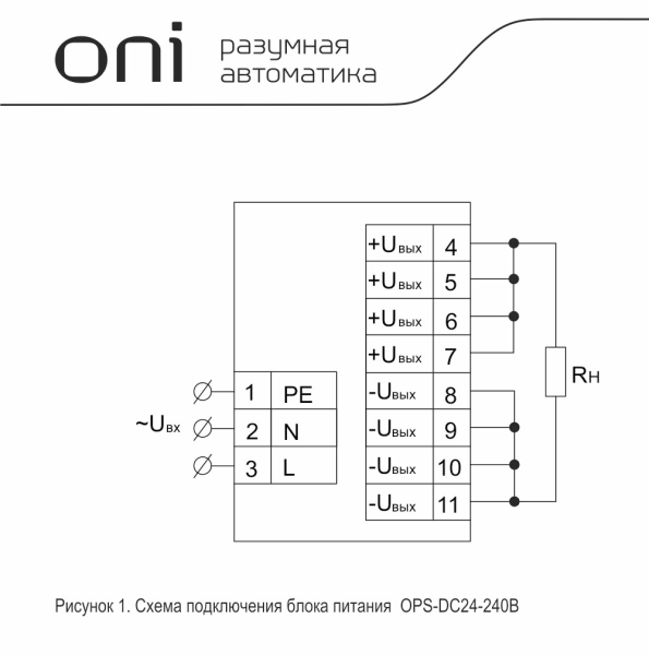 Блок питания ONI OPS, 24 В DC, 10 А, 240 Вт, IP20