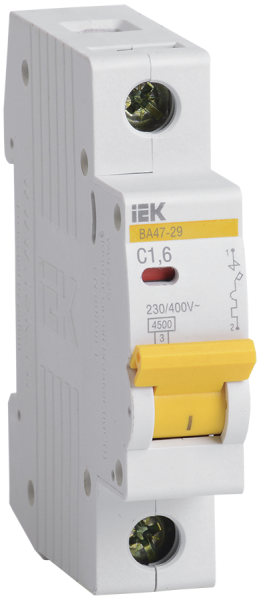 Автоматический выключатель ВА47-29 1Р  6А 4.5кА  D IEK