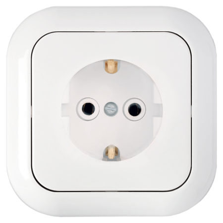 Розетка 1-местная Bylectrica ГАРМОНИЯ РС16-227, 16 А, 250 В, с заземлением, белый