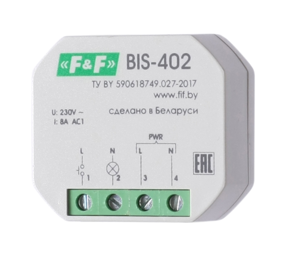 Реле импульсное BIS-402 8А 230VAC 1SPDT IP20 F&F