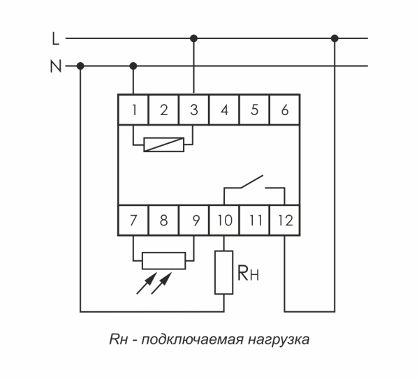 Фотореле F&F AZ-112, 16 А, 1NO, 230 В, выносной фотодатчик, IP20, на DIN-рейку