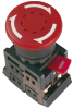 Кнопка грибковая GENERICA AE-22 с фиксацией, 1NO+1NC, красная, IP40