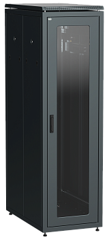 Шкаф сетевой напольный 19" ITK LINEA N, 42U, 600х1000 мм, стеклянная дверь, черный