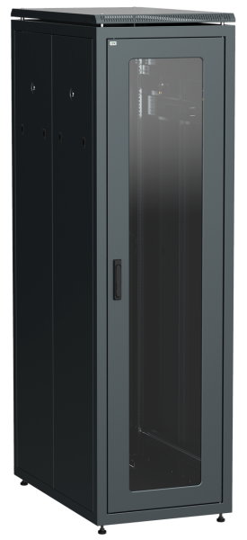 Шкаф сетевой напольный 19" ITK LINEA N, 42U, 600х1000 мм, стеклянная дверь, черный