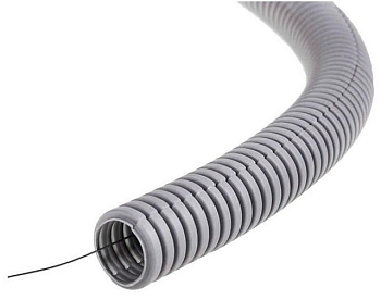 Труба гофрированная ПВХнг d=16мм с зондом (100м/бухта) серый IP55 Sirius