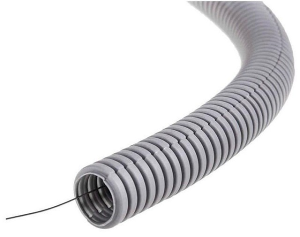 Труба гофрированная ПВХнг d=16мм с зондом (100м/бухта) серый IP55 Sirius