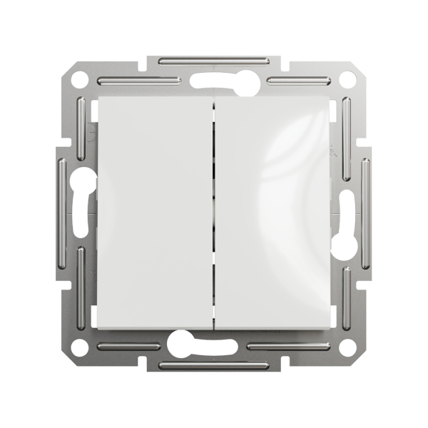 Выключатель 2-клавишный Schneider Electric Asfora, 10 A, самозажимной, белый