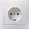 Розетка 1-местная KVARTA РС10-3-КБ, 16 А, 250 В, с заземлением, шторки, белый, GENERICA