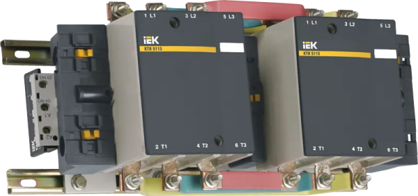 Контактор IEK КТИ-5265, 3Р, 265 А, 132 кВт, АС-3, напряжение управления 400 В АС, 1NO