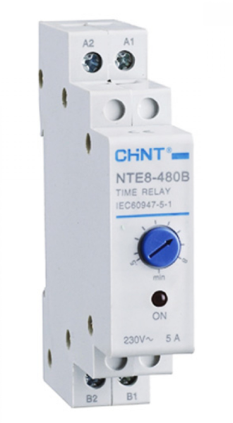 Реле задержки включения NTE8-480В 5А (0.5-8мин) 1NO 230В CHINT