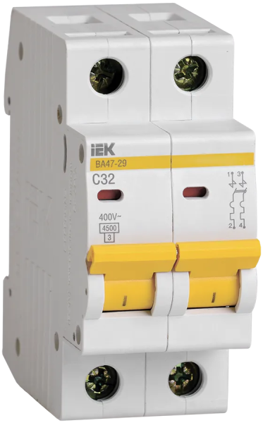 Автоматический выключатель ВА47-29 2Р 32А 4.5кА С IEK