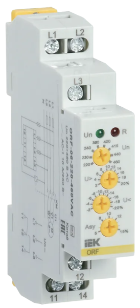 Реле контроля фаз ORF-06 3L 8А Uконтр=220-460VAC 1SPDT IEK