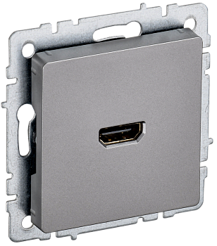 Розетка HDMI IEK BRITE РHDMI-0-БрС, сталь
