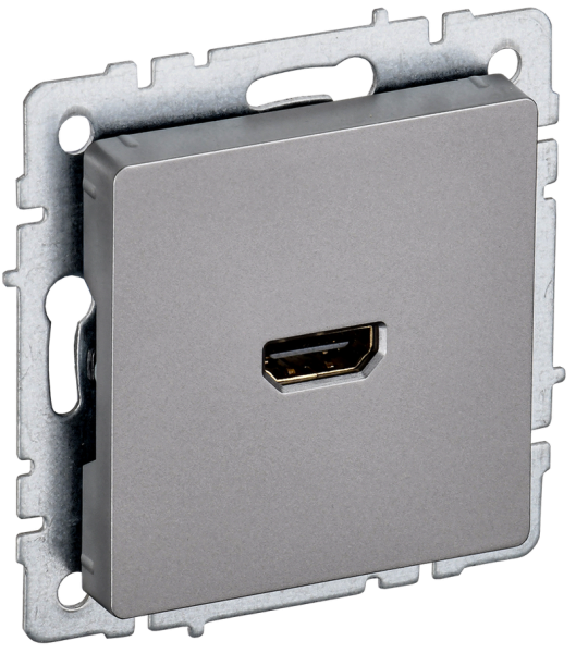 Розетка HDMI IEK BRITE РHDMI-0-БрС, сталь