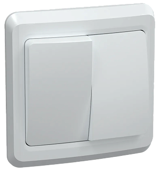 Выключатель 2-клавишный VEGA ВС10-2-0-ВБ 10А 250V белый GENERICA