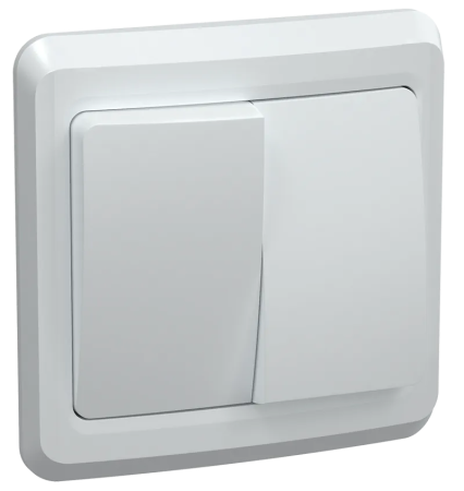 Выключатель 2-клавишный VEGA ВС10-2-0-ВБ 10А 250V белый GENERICA