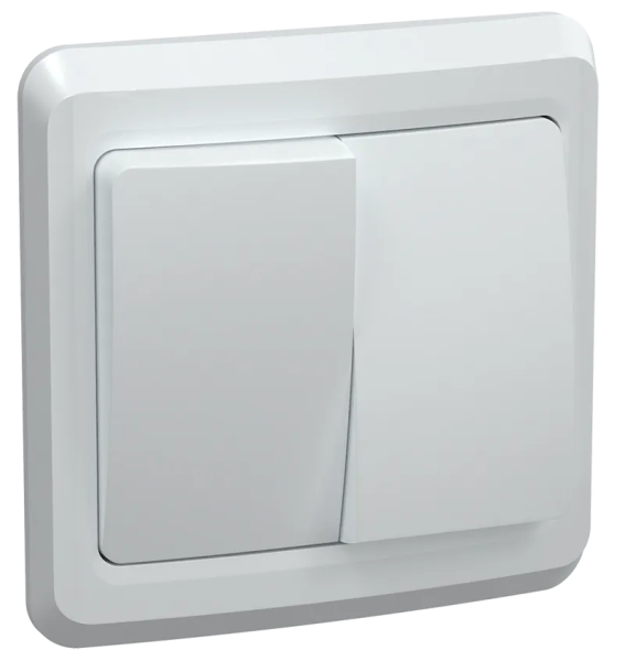 Выключатель 2-клавишный VEGA ВС10-2-0-ВБ 10А 250V белый GENERICA