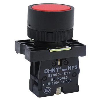 Кнопка управления CHINT NP2-EA41, красная, 1NO, Ø 22 мм, IP40