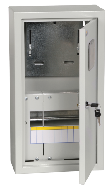 Щит учета под однофазный счетчик TITAN ЩУРн-1/9зо (470х260х145мм) навесной металлический УХЛ3 IP31 IEK