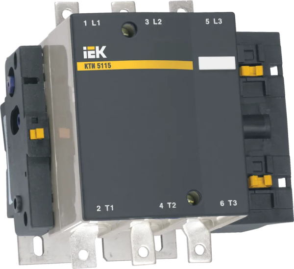 Контактор IEK КТИ-5265, 3Р, 265 А, 132 кВт, АС-3, напряжение управления 230 В АС, 1NO